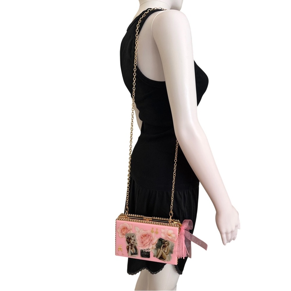 Pink Acrylic Box Crossbody Shoulder Bag Purse - Picture 2 of 9